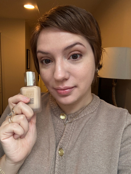 Allure social director Kassidy Silva wearing the new Estee Lauder Double Wear foundation